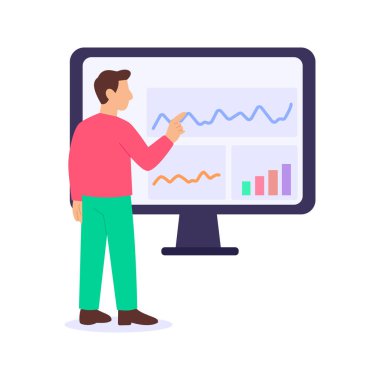 Google Arama, arama motorunun nasıl çalıştığını anlamak, Düz Vektör İllüstrasyonu