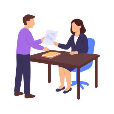 Ticaret lisansı, ticari faaliyet için izin alma, düz vektör karakter illüstrasyonu