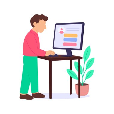 Müşteri Bağlantıları, düzenli müşteri iletişim kayıtları, düz vektör karakter illüstrasyonu