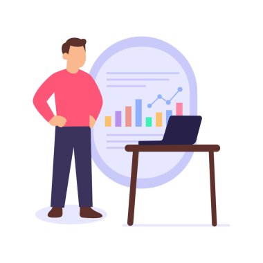 VPN Etkinlik İzleme, güvenli uzak ağ bağlantılarını izleme, Düz vektör karakter çizimi