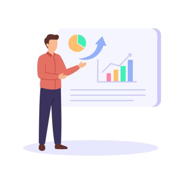 Finans Hava Durumu, gelecekteki finansal performans eğilimlerini tahmin etmek, düz vektör karakter çizimi