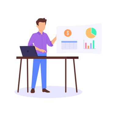 Vergi Raporları, vergilendirilebilir gelir ve yükümlülüklerin ayrıntıları, düz vektör karakter çizimi