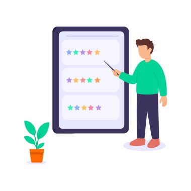 Puan Başlıkları, beklentiler bağlılığa göre sıralanır, Düz vektör karakter illüstrasyonu