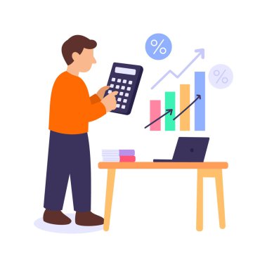 İğrenç maaşlar, kesintilerden önceki toplam kazançlar, düz vektör karakter çizimi