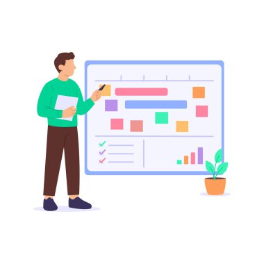 Proje Planlama, hedeflerin tanımlanması zaman çizgileri ve kaynak stratejisi, Düz vektör karakter çizimi