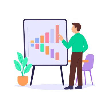 Risk Değerlendirmesi, organizasyona yönelik potansiyel tehditlerin değerlendirilmesi, düz vektör karakter çizimi