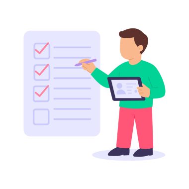 Personel Sertifikaları, personel düzenleme nitelikleri, düz vektör karakter çizimi