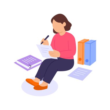 SOP 'ların belgelendirilmesi, standart işletim kılavuzları oluşturulması, düz vektör karakter illüstrasyonu