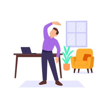 Yaşam Dengesi Kültürü, sağlıklı iş hayatı uyumu, düz vektör karakter çizimi.