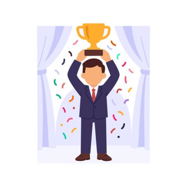 Ödül Kültürü, tanıma sistemleri yoluyla performansı teşvik etmek, düz vektör karakter çizimi