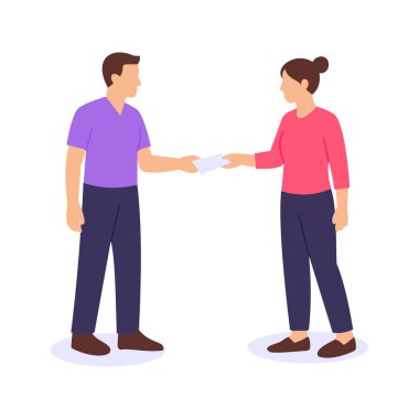 Değişim değişimi, takım üyeleri arasındaki sorumlulukların devredilmesi, düz vektör karakter çizimi