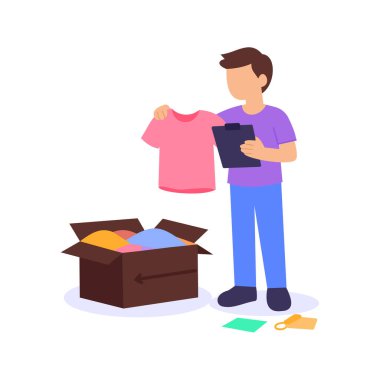 Geri dönüşler, işleme ürünü etkin bir şekilde geri döner, düz vektör karakter çizimi