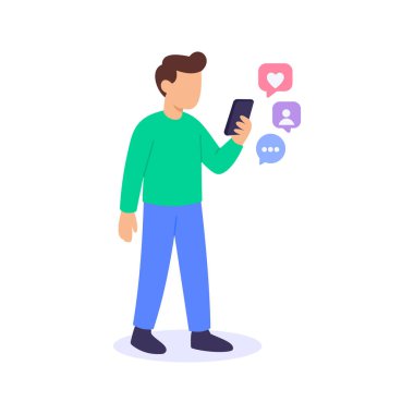 Sosyal medya paylaşımı, programlama ve yayınlama düzenli güncellemeler, düz vektör karakter illüstrasyonu