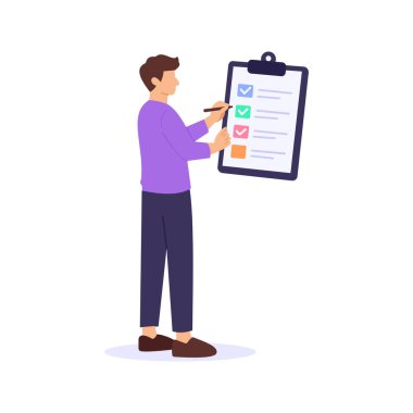 Basit Raporlama, kampanya sonuçlarını net bir şekilde özetleme, düz vektör karakter çizimi