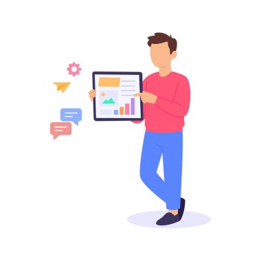 İndirilebilir PDF 'ler oluşturuluyor, yazdırılabilir ve paylaşılabilir ders materyali dosyaları hazırlanıyor, düz vektör karakter çizimi