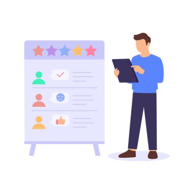 Ders Değerlendirmelerinin Yönetilmesi, Geri beslemenin izlenmesi ve ders kalitesinin iyileştirilmesi, düz vektör karakter çizimi