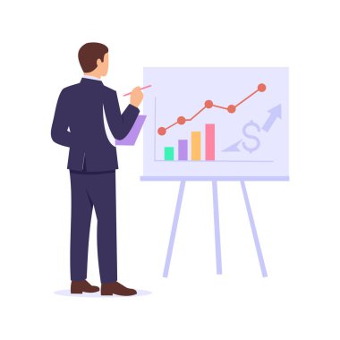 Piyasa Fiyat Analizi, piyasa verileri kullanılarak mülkiyet değeri değerlendirilmesi, düz vektör karakter çizimi