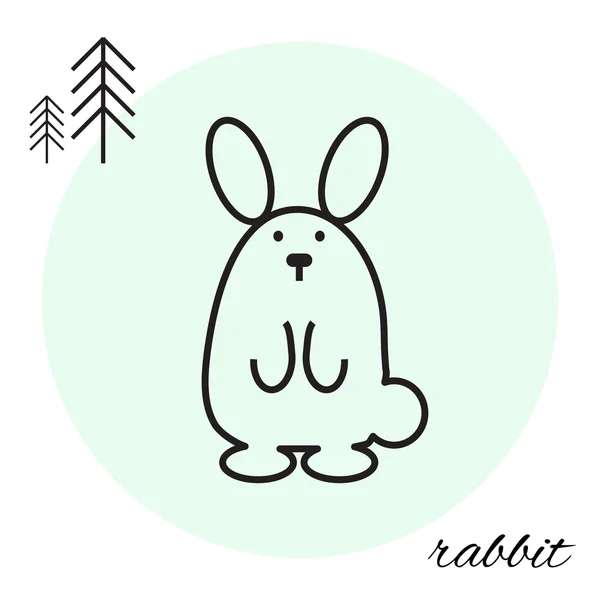 Rabbit thin line icon — Stock Vector