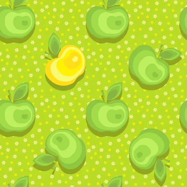 Patrón de fondo de manzana sin costuras — Vector de stock