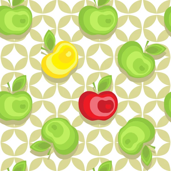 Seamless apple background pattern — Stock Vector