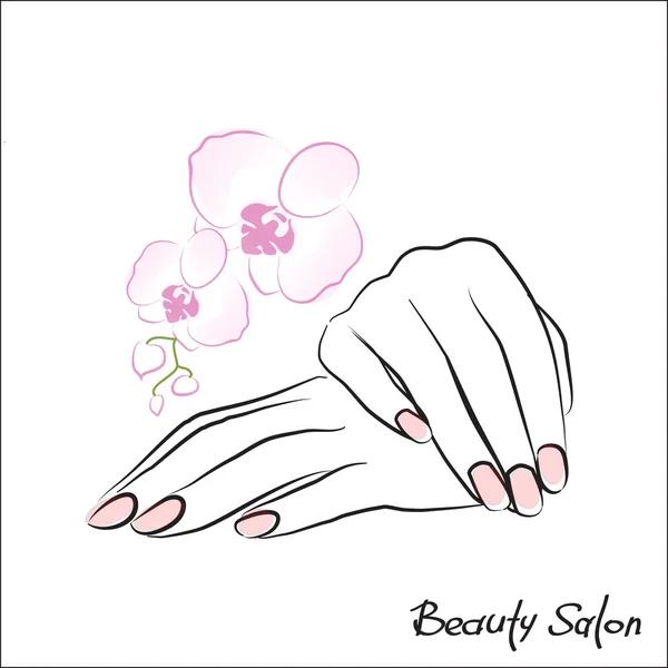 Manicura de manos femeninas — Vector de stock