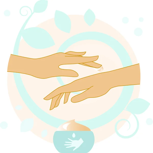 Hands With Cream illustration — Stock Vector