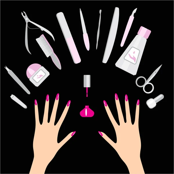 Uñas y manicura — Vector de stock