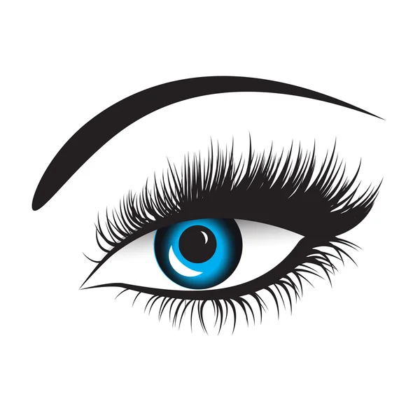 Vector blå ögon med långa ögonfransar — Stock vektor