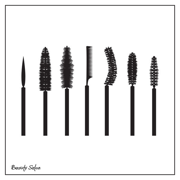 set of brushes mascara