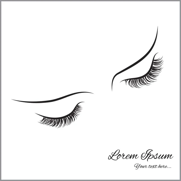 Closed eyes with long eyelashes — Stock Vector