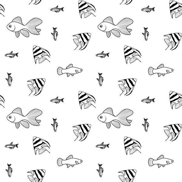 Векторний безшовний візерунок зі скалярними рибами — стоковий вектор