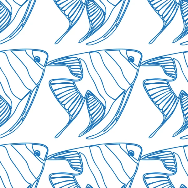 Motif sans couture vectoriel avec des poissons scalaires — Image vectorielle