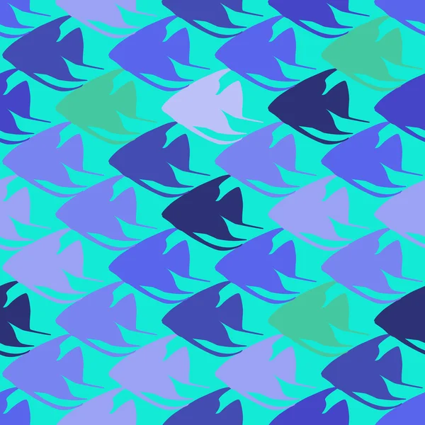 Motif sans couture vectoriel avec des poissons scalaires — Image vectorielle