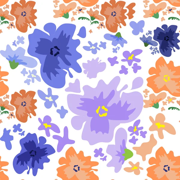 Дикий узор с цветами — стоковый вектор