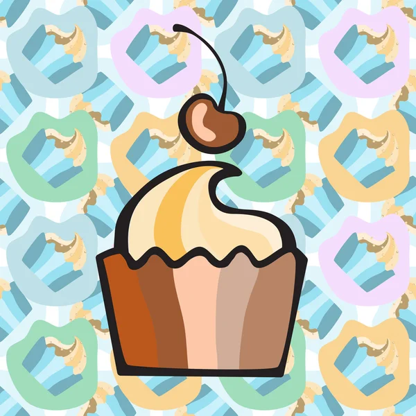 Is, kage eller frossen yoghurt sømløs baggrund – Stock-vektor