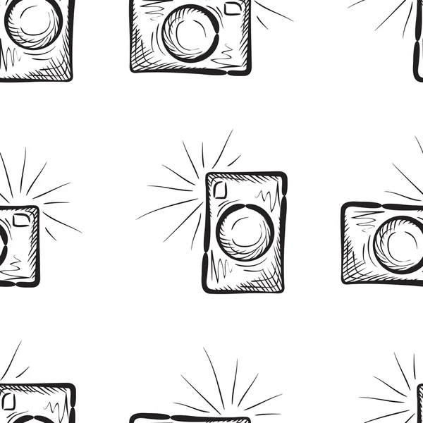 Vintage photo cameras. seamless pattern — Stock Vector