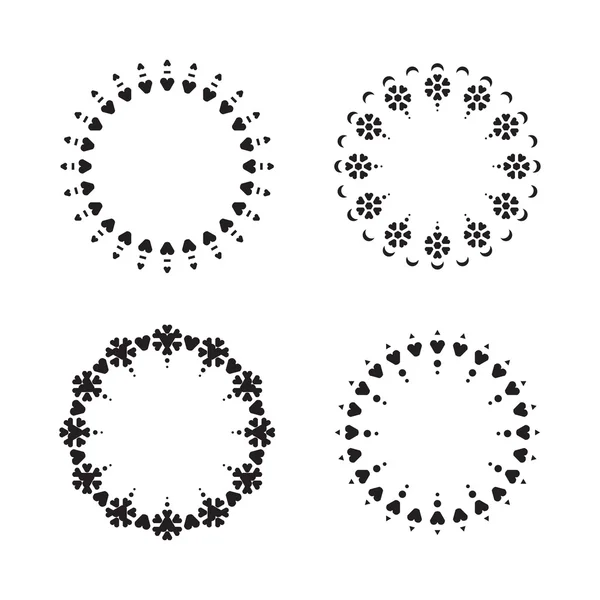 Set di cornici rotonde — Vettoriale Stock