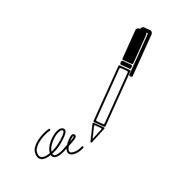 De handtekening, pen, waar onderschrijven, ratificeren eenvoudige pictogram — Stockvector