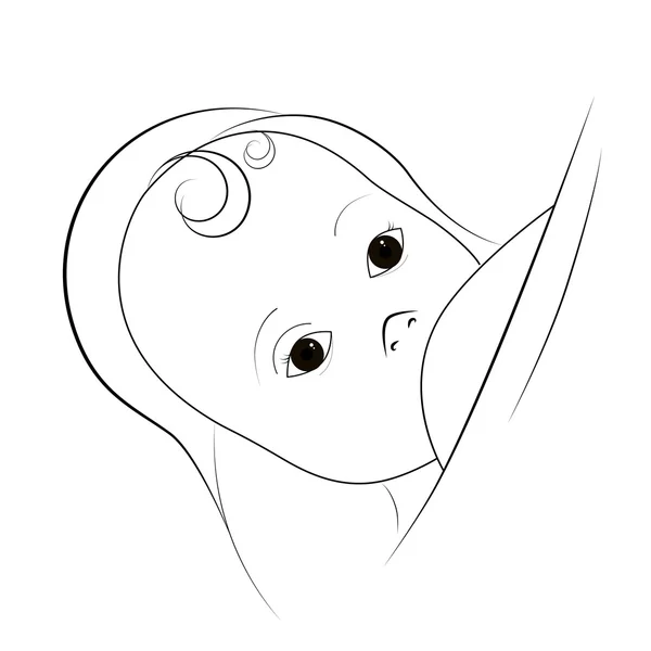 Symbole femme allaitement — Image vectorielle