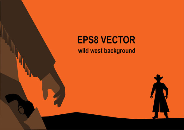 Векторная иллюстрация перестрелки на Диком Западе или дуэли
