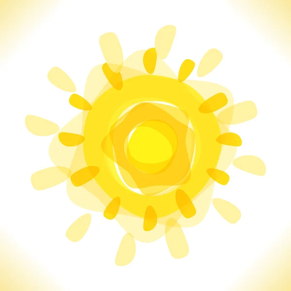 Image solaire dessinée à la main. Illustration vectorielle isolée . — Image vectorielle