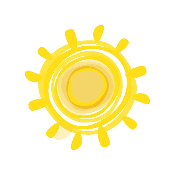 Hand drawn sun picture. Vector illustration isolated. — Stock Vector