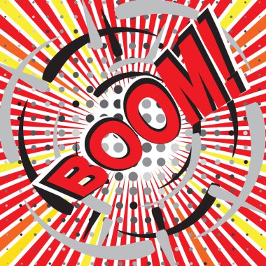 Komik arka plan, çizgi roman için tasarım boom ifadeler ses efekti ayarla