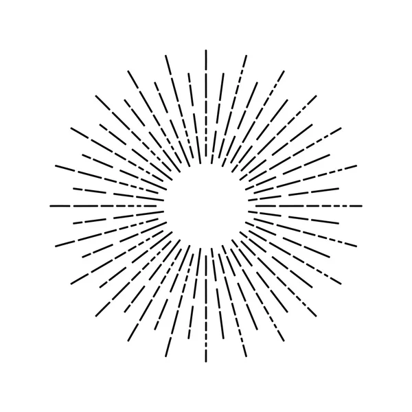 Desenho linear de raios do sol — Vetor de Stock