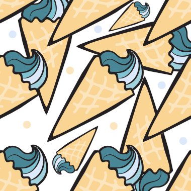 dondurma seamless modeli el ile çizilmiş. 