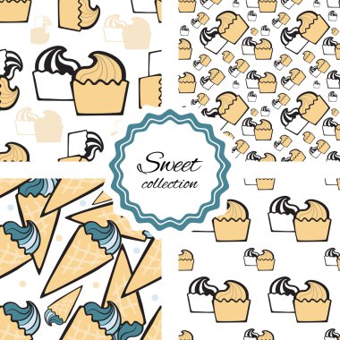 İle Seamless Modeli el çekilmiş cupcake.