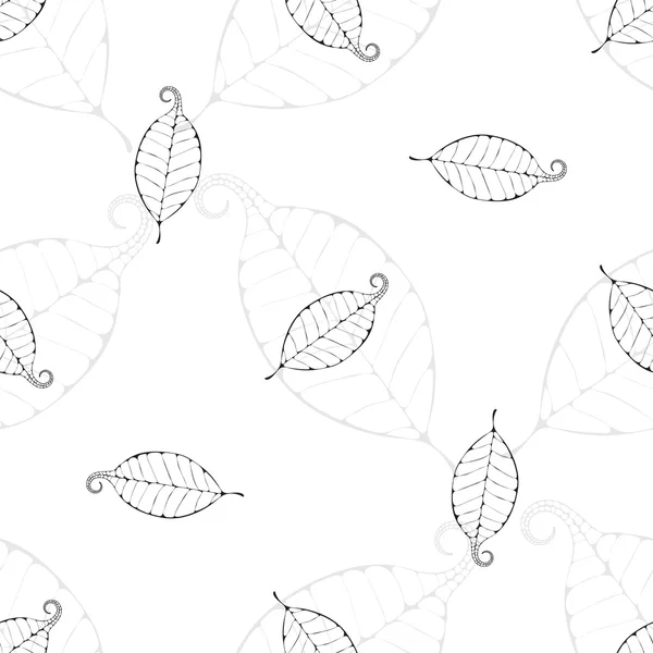 Monochrome leaves background  illustration — Stock Vector