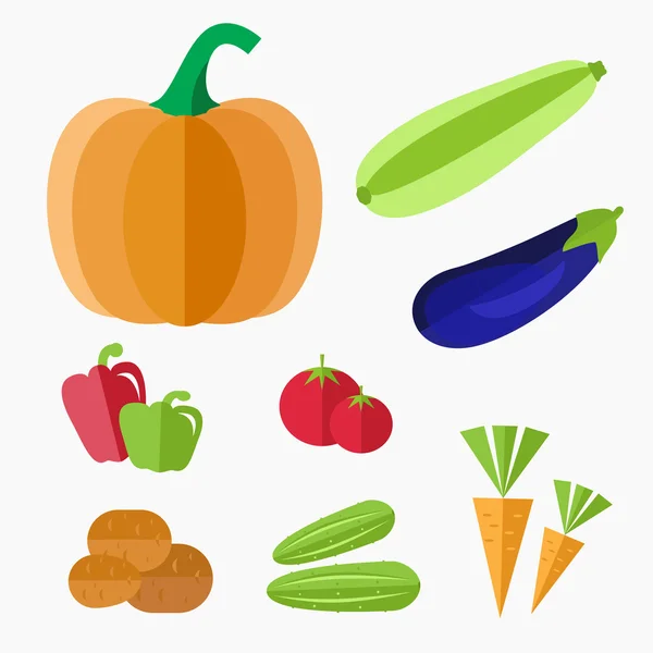 Vegetables icon set — Stock Vector