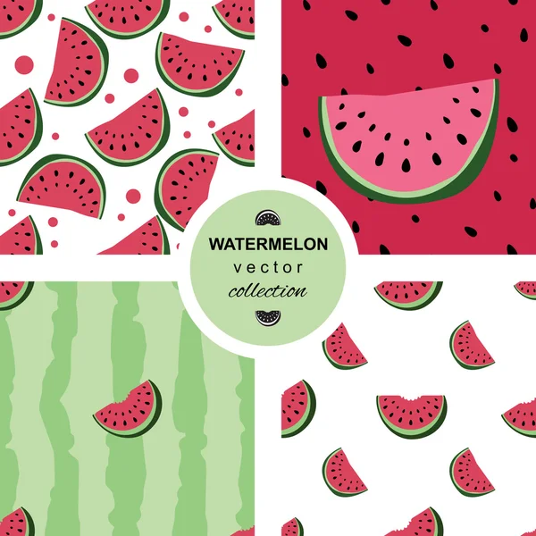 Seamless vector pattern with watermelons and dots. — Stock Vector