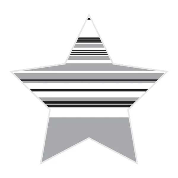 Полосатая икона чёрно-белой звезды — стоковый вектор